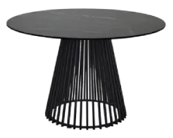 Стол TERNI 120 MATT BLACK MARBLE SOLID CERAMIC Черный мрамор матовый, керамика /Черн.каркас, ®DISAUR