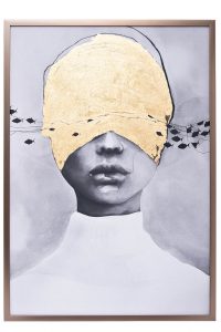 Холст «Затмение-2» в багете латунь