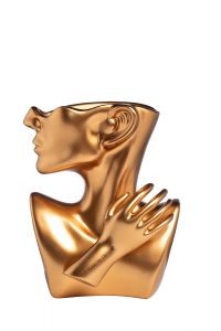 Кашпо «Женский профиль» золотой