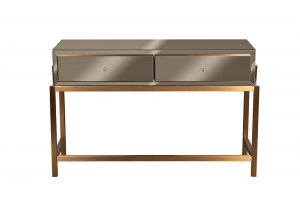 Консоль с 2мя ящиками зеркальная бронза/золото