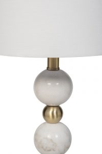 Лампа настольная мраморная с белым абажуром