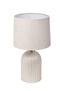 Лампа настольная стеклянная со светло-серым абажуром